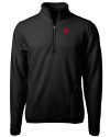 Nebraska Cornhuskers College Vault Cutter & Buck Cascade Eco Sherpa Fleece Mens Big & Tall Quarter Zip Jacket Black Mannequin Thumbnail Image