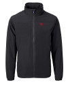Nebraska Cornhuskers College Vault Cutter & Buck Charter Eco Knit Recycled Big & Tall Full-Zip Jacket Black Mannequin Thumbnail Image