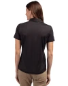 Nebraska Cornhuskers College Vault Cutter & Buck Prospect Eco Textured Stretch Recycled Womens Short Sleeve Polo Black Back Thumbnail Image