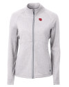 Nebraska Cornhuskers College Vault Cutter & Buck Adapt Eco Knit Heather Recycled Womens Full Zip Polished Heather Mannequin Thumbnail Image