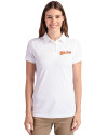 Idaho State Bengals College Vault Cutter & Buck Advantage Eco Tri-Blend Pique Womens Polo White Front Thumbnail Image