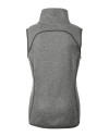 Nebraska Cornhuskers College Vault Cutter & Buck Mainsail Sweater Knit Womens Asymmetrical Vest Polished Heather Mannequin Back Thumbnail Image