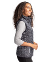 Idaho State Bengals College Vault Cutter & Buck Rainier PrimaLoft® Womens Eco Insulated Full Zip Printed Puffer Vest Black Side Thumbnail Image