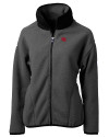 Nebraska Cornhuskers College Vault Cutter & Buck Cascade Eco Fleece Womens Full Zip Jacket Elemental Grey/Black Mannequin Thumbnail Image