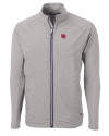 Nebraska Cornhuskers College Vault Cutter & Buck Adapt Eco Knit Hybrid Recycled Mens Full Zip Jacket Polished Medium Gray Mannequin Thumbnail Image