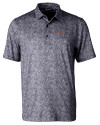 Idaho State Bengals College Vault Cutter & Buck Pike Constellation Print Stretch Mens Polo Black Mannequin Thumbnail Image