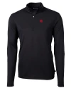 Nebraska Cornhuskers College Vault Cutter & Buck Virtue Eco Pique Recycled Quarter Zip Mens Pullover Black Mannequin Thumbnail Image