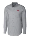 Nebraska Cornhuskers College Vault Cutter & Buck Stretch Oxford Mens Long Sleeve Dress Shirt Charcoal Mannequin Thumbnail Image