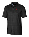 Nebraska Cornhuskers College Vault Cutter & Buck Pike Micro Floral Print Stretch Mens Polo Black Mannequin Thumbnail Image