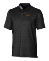 Idaho State Bengals College Vault Cutter & Buck Pike Micro Floral Print Stretch Mens Polo Black Mannequin Thumbnail Image