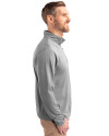 Nebraska Cornhuskers College Vault Cutter & Buck Virtue Eco Pique Recycled Quarter Zip Mens Big & Tall Pullover Polished Medium Gray Side Thumbnail Image