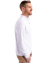 Nebraska Cornhuskers College Vault Cutter & Buck Virtue Eco Pique Recycled Quarter Zip Mens Big & Tall Pullover White Side Thumbnail Image