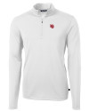 Nebraska Cornhuskers College Vault Cutter & Buck Virtue Eco Pique Recycled Quarter Zip Mens Big & Tall Pullover White Mannequin Thumbnail Image
