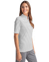 Idaho State Bengals College Vault Cutter & Buck Virtue Eco Pique Stripe Recycled Womens Top Polished Medium Gray Side Thumbnail Image
