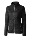 Nebraska Cornhuskers College Vault Cutter & Buck Rainier PrimaLoft®  Womens Eco Insulated Full Zip Puffer Jacket Black Mannequin Thumbnail Image