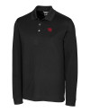 Nebraska Cornhuskers College Vault Cutter & Buck Advantage Eco Tri-Blend Pique Mens Big and Tall Long Sleeve Polo Black Mannequin Thumbnail Image