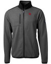 Nebraska Cornhuskers College Vault Cutter & Buck Cascade Eco Fleece Mens Full Zip Jacket Elemental Grey/Black Mannequin Thumbnail Image