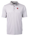 Nebraska Cornhuskers College Vault Cutter & Buck Virtue Eco Pique Micro Stripe Recycled Mens Big & Tall Polo Polished/White Mannequin Thumbnail Image