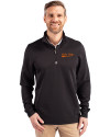 Idaho State Bengals College Vault Cutter & Buck Traverse Stretch Eco Quarter Zip Mens Big and Tall Pullover Black Front Thumbnail Image