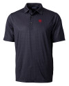 Nebraska Cornhuskers College Vault Cutter & Buck Pike Double Dot Print Stretch Mens Polo Black Mannequin Thumbnail Image