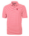 Nebraska Cornhuskers College Vault Cutter & Buck Virtue Eco Pique Stripe Recycled Mens Polo Red Mannequin Thumbnail Image