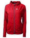 Nebraska Cornhuskers College Vault Cutter & Buck Adapt Eco Knit Hybrid Recycled Womens Full Zip Jacket Red Mannequin Thumbnail Image