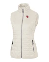 Nebraska Cornhuskers College Vault Cutter & Buck Rainier PrimaLoft® Womens Eco Insulated Full Zip Puffer Vest Coconut Mannequin Thumbnail Image