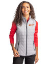 Idaho State Bengals College Vault Cutter & Buck Rainier PrimaLoft® Womens Eco Insulated Full Zip Puffer Vest Polished Medium Gray Front Thumbnail Image