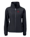 Nebraska Cornhuskers College Vault Cutter & Buck Charter Eco Recycled Womens Full-Zip Jacket Black Mannequin Thumbnail Image
