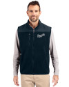 Kansas City Royals Cooperstown Cutter & Buck Cascade Eco Fleece Mens Vest Navy Blue Front Thumbnail Image