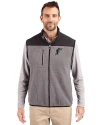 Miami Marlins Cooperstown Cutter & Buck Cascade Eco Fleece Mens Vest Elemental Grey/Black Front Thumbnail Image