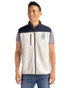Chicago Cubs Cooperstown Cutter & Buck Cascade Eco Fleece Mens Vest Shell/Navy Blue Front Thumbnail Image