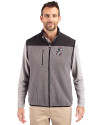 Cincinnati Reds Cooperstown Cutter & Buck Cascade Eco Fleece Mens Vest Elemental Grey/Black Front Thumbnail Image