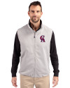 Los Angeles Angels Cooperstown Cutter & Buck Charter Eco Recycled Mens Full-Zip Vest Polished Medium Gray Front Thumbnail Image
