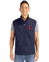 Boston Red Sox Cooperstown Cutter & Buck Charter Eco Recycled Mens Full-Zip Vest Navy Blue Front Thumbnail Image