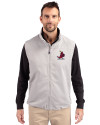 St. Louis Cardinals Cooperstown Cutter & Buck Charter Eco Recycled Mens Full-Zip Vest Polished Medium Gray Front Thumbnail Image