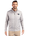 New England Patriots Cutter & Buck Stealth Hybrid Quilted Mens Big and Tall Full Zip Windbreaker Jacket Polished Medium Gray Front Thumbnail Image