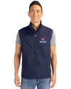 Toronto Blue Jays Cooperstown Cutter & Buck Charter Eco Recycled Mens Full-Zip Vest Navy Blue Front Thumbnail Image