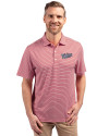 Minnesota Twins Cooperstown Cutter & Buck Forge Eco Double Stripe Stretch Recycled Mens Big &Tall Polo Cardinal Red/White Front Thumbnail Image