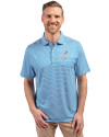 Los Angeles Dodgers Cooperstown Cutter & Buck Forge Eco Double Stripe Stretch Recycled Mens Polo Digital/White Front Thumbnail Image