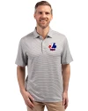 Montreal Expos Cooperstown Cutter & Buck Forge Eco Double Stripe Stretch Recycled Mens Polo Polished/White Front Thumbnail Image