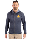 Seattle Mariners Cooperstown Cutter & Buck Mainsail Full Zip Hooded Mens Jacket Liberty Navy Heather Front Thumbnail Image