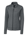 New England Patriots Cutter & Buck Shoreline Heathered Womens Full Zip Jacket Charcoal Heather Mannequin Thumbnail Image