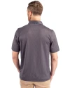 Miami Marlins Cooperstown Cutter & Buck Pike Eco Symmetry Print Stretch Recycled Mens Big & Tall Polo Black/White Back Thumbnail Image