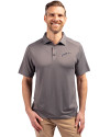 San Diego Padres Cooperstown Cutter & Buck Forge Eco Stretch Recycled Mens Big & Tall Polo Elemental Grey Front Thumbnail Image