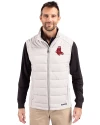 Boston Red Sox Cooperstown Cutter & Buck Evoke Hybrid Softshell Recycled Mens Full Zip Vest CONCRETE Front Thumbnail Image