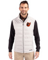 Baltimore Orioles Cooperstown Cutter & Buck Evoke Hybrid Softshell Recycled Mens Full Zip Vest CONCRETE Front Thumbnail Image