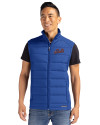 New York Mets Cooperstown Cutter & Buck Evoke Hybrid Softshell Recycled Mens Full Zip Vest Tour Blue Front Thumbnail Image