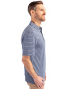 Los Angeles Dodgers Cooperstown Cutter & Buck Forge Eco Heather Stripe Stretch Recycled Mens Big & Tall Polo Navy Blue Heather Side Thumbnail Image