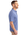 Los Angeles Dodgers Cooperstown Cutter & Buck Forge Eco Heather Stripe Stretch Recycled Mens Big & Tall Polo Tour Blue Heather Side Thumbnail Image